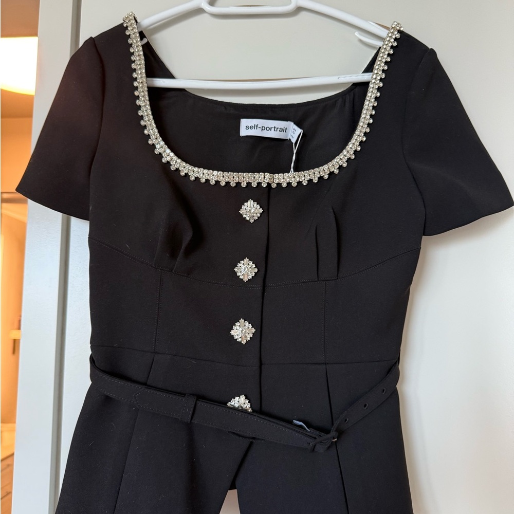 Self-Portrait Black shirt with Embellishments